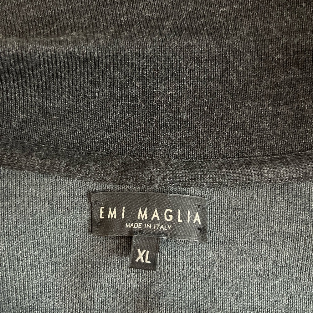 Woolen structured jacket cardigan in two shades of grey. Dark academia - Picture 4 of 8